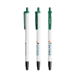 BIC®-Kugelschreiber aus recyceltem Kunststoff mit Touchspitze und blauer Tinte farbe grün