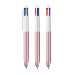 Kugelschreiber aus Kunststoff im Frost-Look mit 4 Farben Tinte BIC® farbe rosa