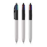Kugelschreiber aus Kunststoff im Frost-Look mit 4 Farben Tinte BIC® farbe schwarz/grau