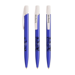 Kugelschreiber aus Kunststoff mit robustem Clip und schwarzer Tinte Media Clic Glacé BIC® farbe blau