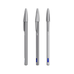 Nachfüllbarer, matter Metallkugelschreiber mit blauer Tinte Cristal® ReNew BIC® farbe glänzendes silber