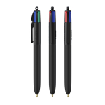 Kugelschreiber aus Kunststoff mit Soft-Touch-Oberfläche und 4 Farben Tinte BIC® farbe schwarz