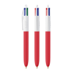 Kugelschreiber aus Kunststoff mit Soft-Touch-Oberfläche und 4 Farben Tinte BIC® farbe rot