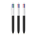 Kugelschreiber aus Kunststoff mit Soft-Touch-Oberfläche und 4 Farben Tinte BIC® farbe weiß/schwarz