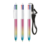 Kunststoffkugelschreiber mit metallischem Farbverlauf-Effekt und 4-Farben-Tinte BIC® farbe mehrfarbig