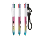 Kunststoffkugelschreiber mit metallischem Farbverlauf-Effekt und 4-Farben-Tinte BIC® farbe mehrfarbig