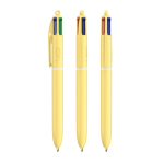 Kugelschreiber aus Kunststoff mit Pastell-Finish und 4-Farben-Tinte BIC® farbe pastellgelb