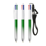 BIC®-Kugelschreiber aus Kunststoff in zweifarbigem Metallic-Look mit 4 Farben Tinte farbe grün
