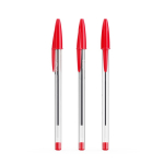 Klassischer transparenter Kunststoff-Kugelschreiber mit roter Tinte BIC® Cristal® farbe rot