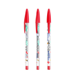 Klassischer transparenter Kunststoff-Kugelschreiber mit roter Tinte BIC® Cristal® farbe rot