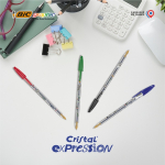 Klassischer transparenter Kunststoff-Kugelschreiber mit roter Tinte BIC® Cristal®