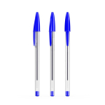 Klassischer transparenter Kunststoff-Kugelschreiber mit blauer Tinte BIC® Cristal® farbe blau