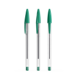 Klassischer transparenter Kunststoffkugelschreiber mit grüner Tinte BIC® Cristal® farbe grün