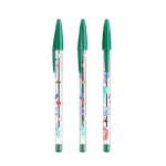 Klassischer transparenter Kunststoffkugelschreiber mit grüner Tinte BIC® Cristal® farbe grün