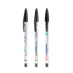 Klassischer transparenter Kunststoffkugelschreiber mit schwarzer Tinte BIC® Cristal® farbe schwarz