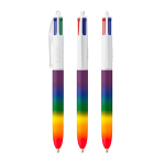 Kunststoff-Kugelschreiber im Regenbogenstil mit 4 Farben BIC® farbe mehrfarbig