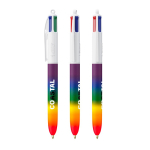 Kunststoff-Kugelschreiber im Regenbogenstil mit 4 Farben BIC® farbe mehrfarbig