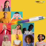 Kunststoff-Kugelschreiber im Regenbogenstil mit 4 Farben BIC®