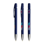 Nachfüllbarer Kunststoff-Kugelschreiber mit Klickmechanik und schwarzer Tinte BIC® farbe marineblau