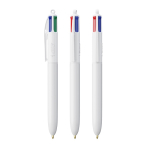 Kugelschreiber aus recyceltem Kunststoff, in der EU hergestellt, mit 4-Farben-Tinte BIC® farbe weiß