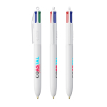 Kugelschreiber aus recyceltem Kunststoff, in der EU hergestellt, mit 4-Farben-Tinte BIC® farbe weiß
