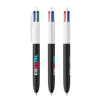 Kugelschreiber aus recyceltem Kunststoff, in der EU hergestellt, mit 4-Farben-Tinte BIC® farbe weiß