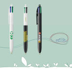 Kugelschreiber aus recyceltem Kunststoff, in der EU hergestellt, mit 4-Farben-Tinte BIC®