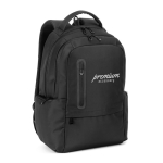 Laptop-Rucksack mit 2 gepolsterten Fächern 20 l 17 Zoll farbe schwarz Ansicht mit Logo 1