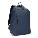 Rucksack aus Kunstleder mit wasserabweisenden Reißverschlüssen für PC 16” farbe blau