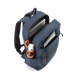 Rucksack aus Kunstleder mit wasserabweisenden Reißverschlüssen für PC 16” farbe blau achte Ansicht