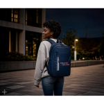 Rucksack aus Kunstleder mit wasserabweisenden Reißverschlüssen für PC 16” zweite Ansicht