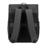 Rucksack aus Kunstleder mit Klappe, ideal für Laptops bis 16” farbe schwarz dritte Ansicht