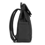 Rucksack aus Kunstleder mit Klappe, ideal für Laptops bis 16” farbe schwarz vierte Ansicht