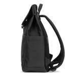 Rucksack aus Kunstleder mit Klappe, ideal für Laptops bis 16” farbe schwarz fünfte Ansicht