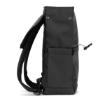 Rucksack aus Kunstleder mit Klappe, ideal für Laptops bis 16” farbe schwarz sechste Ansicht
