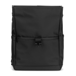 Rucksack aus Kunstleder mit Klappe, ideal für Laptops bis 16” farbe schwarz siebte Ansicht