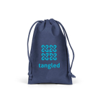 Aufrollbare Kühltasche 7 l mit verstellbarem Verschluss aus Kunstleder farbe blau Ansicht mit Logo 1
