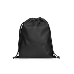 Mittelgroßer Kordelzugbeutel aus Vliesstoff mit thermoversiegeltem Verschluss 60 g/m² farbe schwarz
