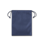 Mittelgroßer Kordelzugbeutel aus Vliesstoff mit thermoversiegeltem Verschluss 60 g/m² farbe blau zweite Ansicht