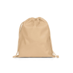 Mittelgroßer Kordelzugbeutel aus Vliesstoff mit thermoversiegeltem Verschluss 60 g/m² farbe hellbraun