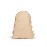 Großer Turnbeutel aus Vliesstoff mit thermoversiegeltem Verschluss 60 g/m² farbe hellbraun