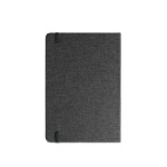 A5-Notizbuch mit Hardcover aus Bambus und RPET mit Verschluss, linierte Seiten farbe schwarz dritte Ansicht