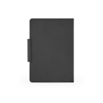 Set aus Kugelschreiber und A5-Notizbuch aus Kunstleder, linierte Blätter farbe schwarz dritte Ansicht
