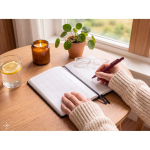A5-Notizbuch mit Monatsplanung und Gummiband, liniert Stimmungsbild