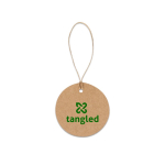 Runder Anhänger aus Recyclingpapier mit Naturkordel 700 g/m² farbe natürliche farbe Ansicht mit Logo 1