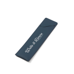 Kugelschreiberetui aus Kunstleder mit sicherem Verschluss farbe blau Ansicht mit Logo 1