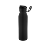 Sportflasche aus recyceltem Edelstahl, einwandig, 670 ml farbe schwarz