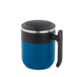 Doppelwandiger Reisebecher mit matter Oberfläche und rutschfester Basis 400 ml farbe blau
