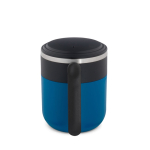 Doppelwandiger Reisebecher mit matter Oberfläche und rutschfester Basis 400 ml farbe blau dritte Ansicht