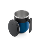 Doppelwandiger Reisebecher mit matter Oberfläche und rutschfester Basis 400 ml farbe blau fünfte Ansicht